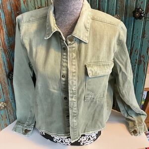 One Teaspoon cropped  Sage Denim Top/jacket